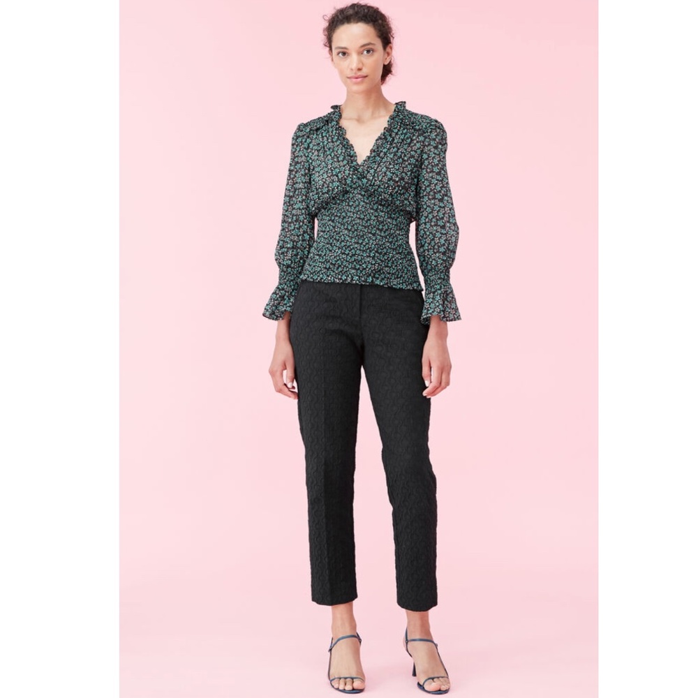 REBECCA TAYLOR LOUISA FLORAL  BLOUSE - XS